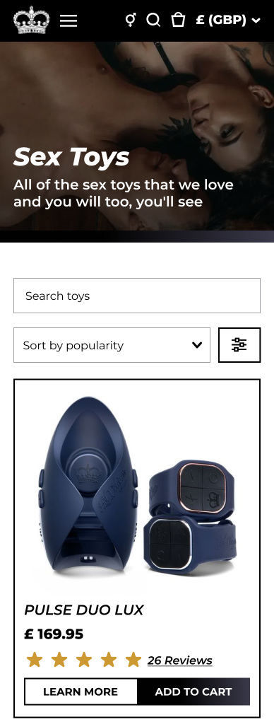 New site product list page on mobile