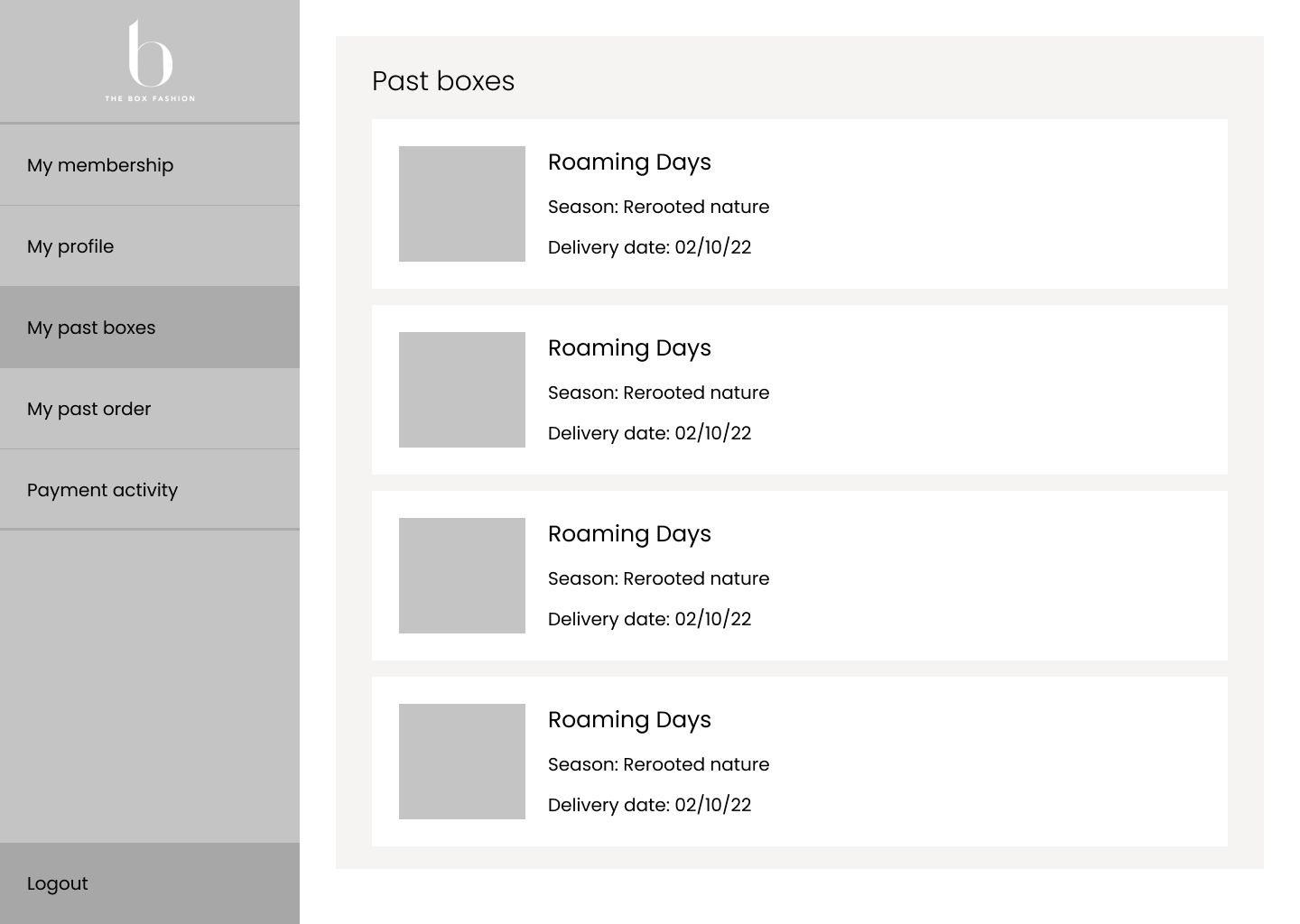 Wireframe for the about page